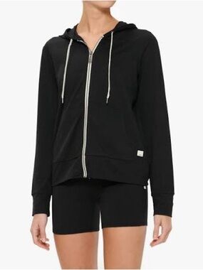 Vuori halo performance full zip hoodie xs black heather